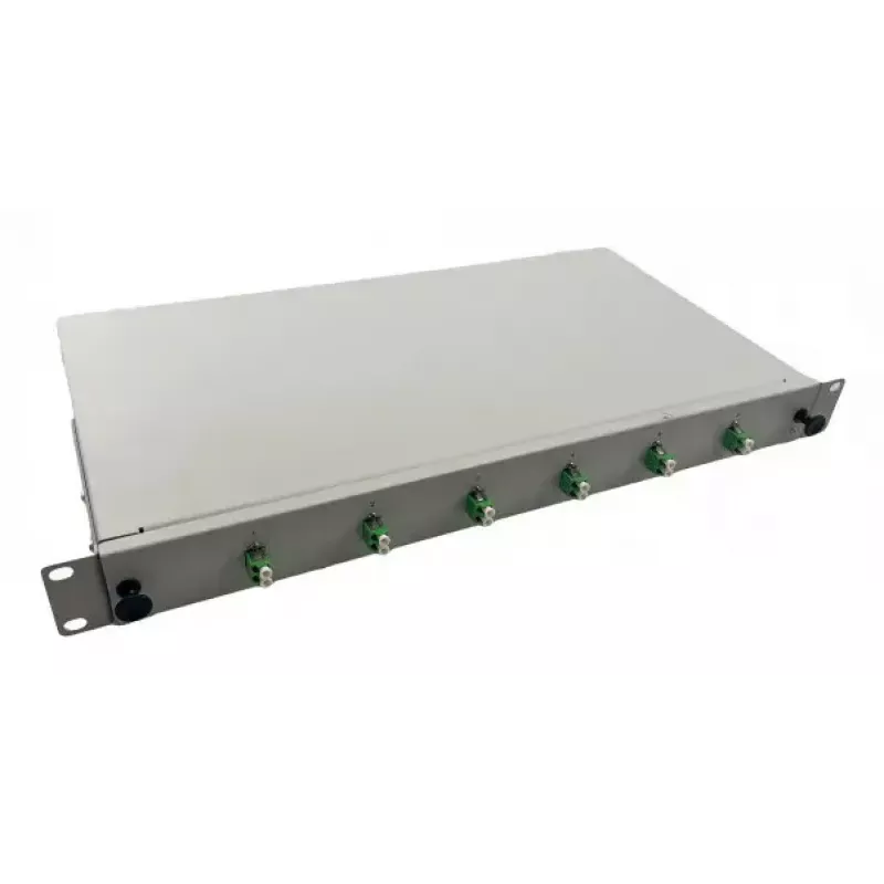 Helos 375550 caixa de emendas de fibra ótica de 19", 6x LC/APC Duplex OS2, pronta para emenda, cinzento