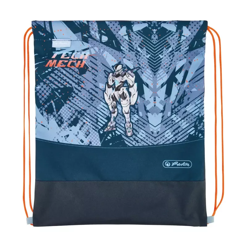 Conjunto de mochila escolar HERLITZ Loop Plus TechMech para rapaz — poliéster, composto por mochila escolar, saco de desporto, estojo, estojo de lápis