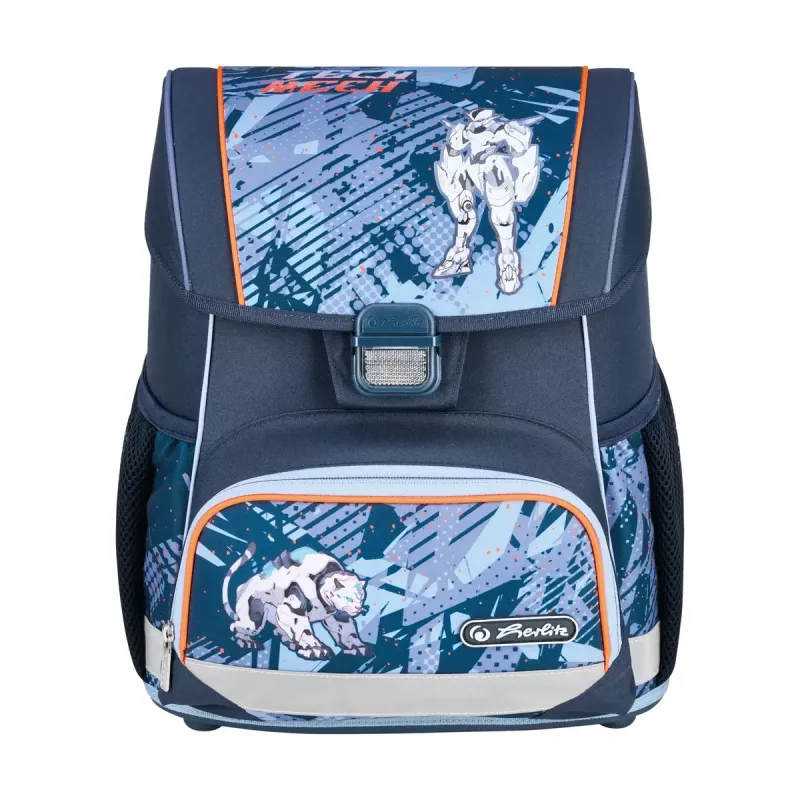 Conjunto de mochila escolar HERLITZ Loop Plus TechMech para rapaz — poliéster, composto por mochila escolar, saco de desporto, estojo, estojo de lápis
