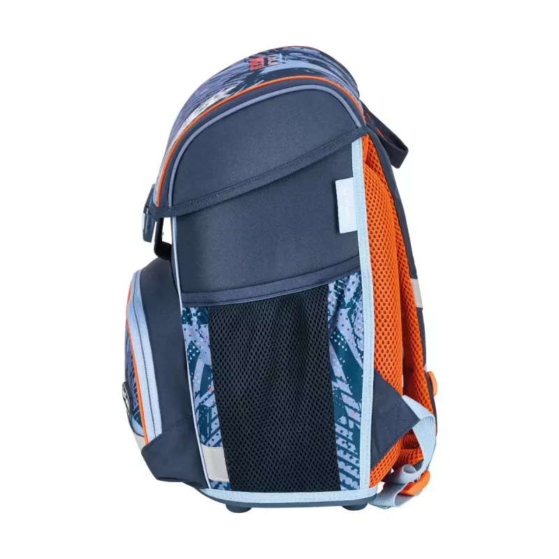 Conjunto de mochila escolar HERLITZ Loop Plus TechMech para rapaz — poliéster, composto por mochila escolar, saco de desporto, estojo, estojo de lápis