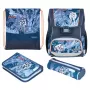 Conjunto de mochila escolar HERLITZ Loop Plus TechMech para rapaz — poliéster, composto por mochila escolar, saco de desporto, estojo, estojo de lápis