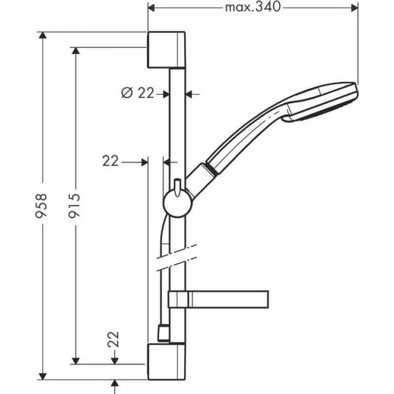 Sistema de duche Hansgrohe Croma 100 27771000 cromado