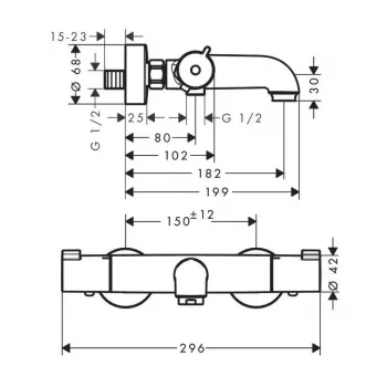 Termostato de banheira HANSGROHE Ecostat 1001 CL