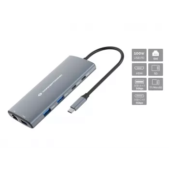 CONCEPTRONIC dock 10-1 USB-C->HDMI/2xUSB-C/3xUSB-A/+ 20cm gr