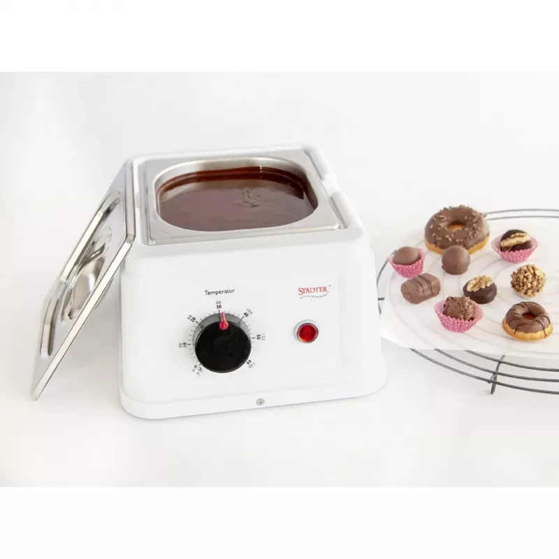 Derretedor de chocolate Städter, 1,5 L, prateado/branco