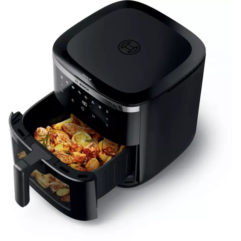Fritadeira de ar quente Bosch Serie 6 MAFS2671B aparelho individual 7,2 L modelo de bancada 1800 W fritadeira de ar quente preta