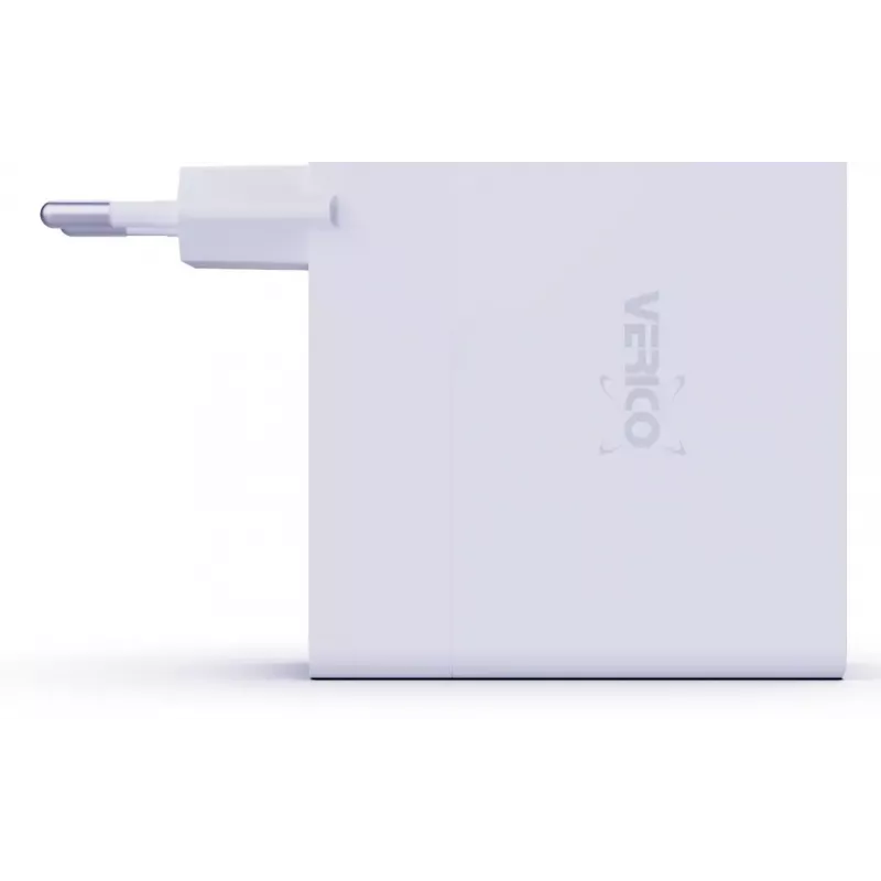 Carregador rápido Verico MOJO GaN 140W multi-porta USB-C e USB-A para portáteis, smartphones e tablets, branco