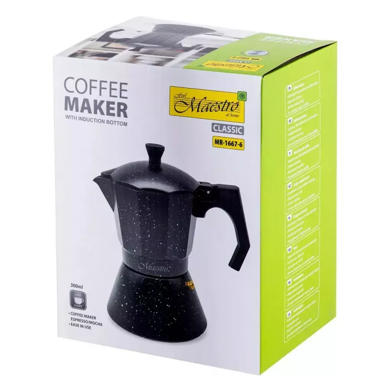 Máquina de café Maestro MR-1667-6 — cafeteira de espresso para 6 chávenas