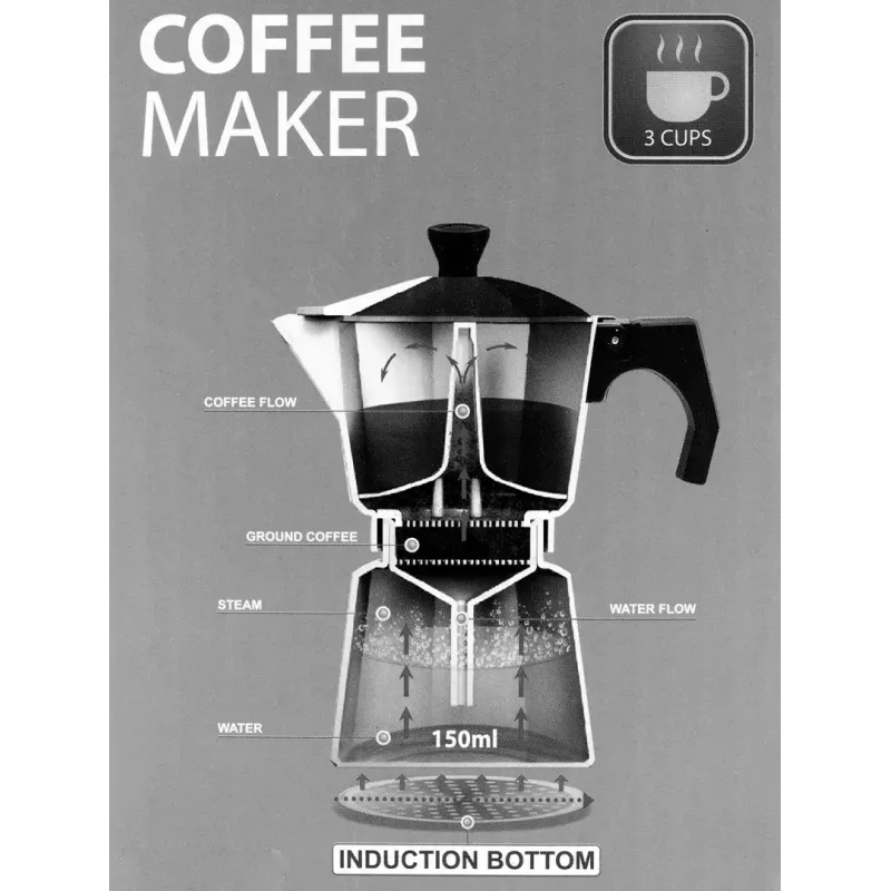 Máquina de café Maestro MR-1667-6 — cafeteira de espresso para 6 chávenas