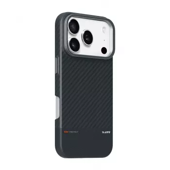 Capa para telemóvel Zagg International LAUT KEV PROTECT para iPhone 17 Pro Max, aramida, para 6,9 polegadas (17,5 cm), preta, suporte de mesa