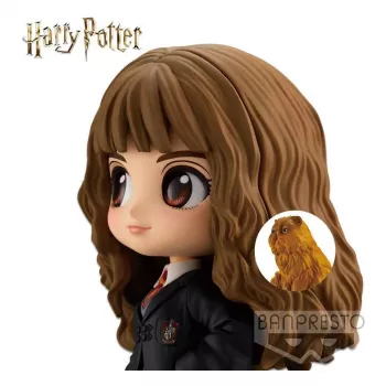 Figura de ação Banpresto Q Posket Hermione Granger com Bichento Figura de colecionador