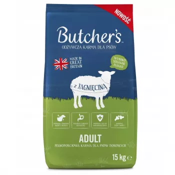 Ração para cães butchers Original — Receita de borrego, ração seca, saco de 15 kg