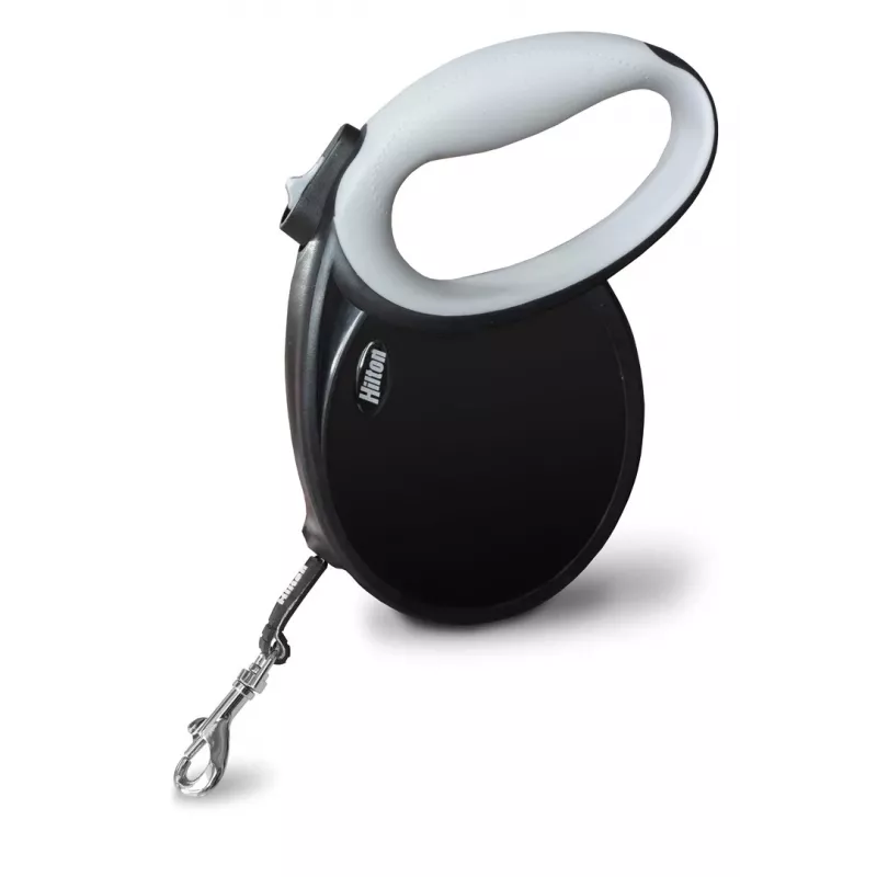 Treia retrátil Hilton Smart Dog Tape XL — 7 m, para cães até 40 kg, preto-cinzento