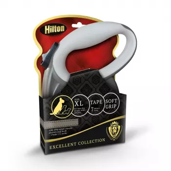 Treia retrátil Hilton Smart Dog Tape XL 7 m para cães até 40 kg — castanho/bege