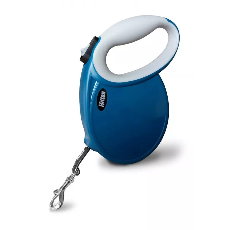 Treia retrátil Hilton Smart Dog Tape L – azul-marinho-cinzento, 5 m, para cães até 30 kg