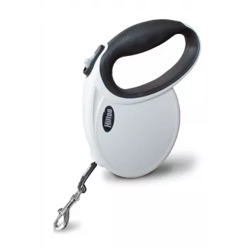 Treia automática para cães Hilton Smart Dog Tape M — 4 m, para cães até 20 kg, branco-preto
