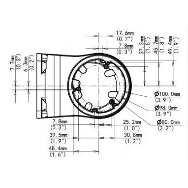 Suporte de parede Uniview TR-WM03-D-IN preto para câmaras dome