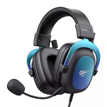 Headset gaming Bluetooth HAVIT H2002U PRO com microfone, preto/azul