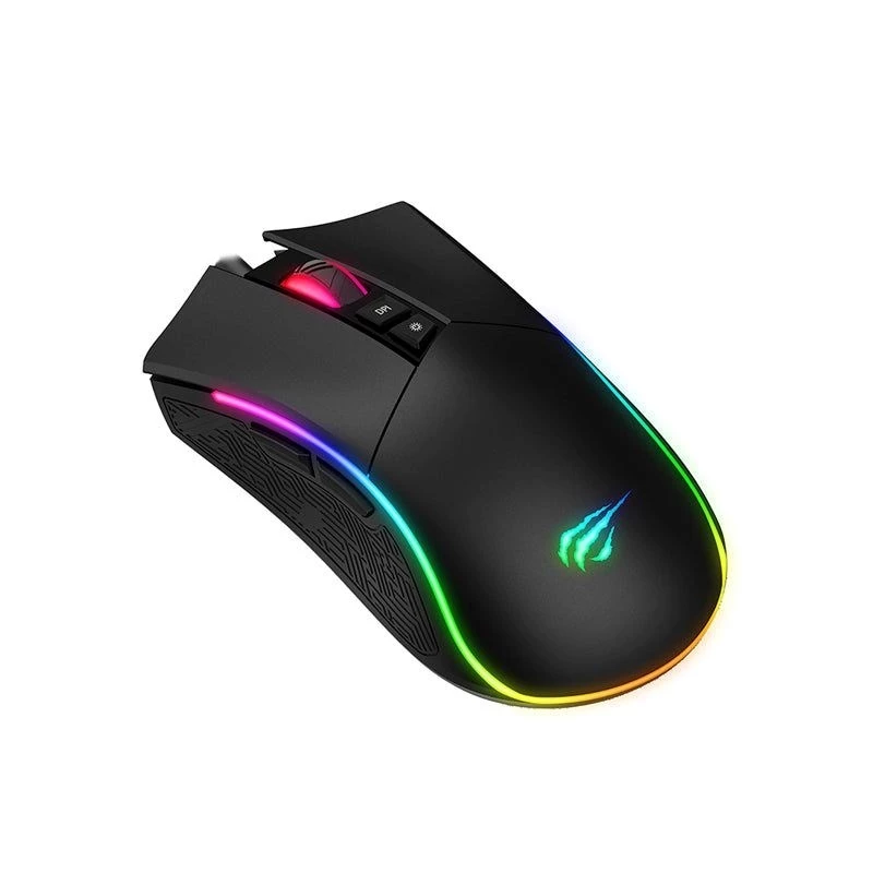 Rato gaming HAVIT MS1001S V2 sensor ótico RGB com fios preto-cinzento