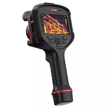 Câmara térmica H4, 480x360 IR, 30 Hz, campo de visão 25°x19°, ecrã tátil LCD 4,3, laser, 64 GB, Wi-Fi, Bluetooth, 8 MP, bateria