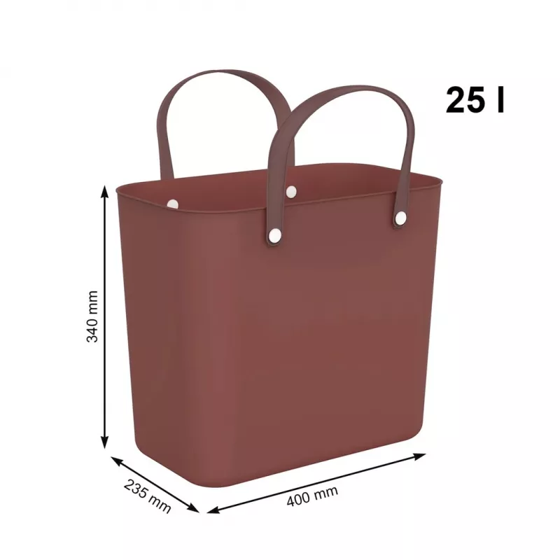 Cesto de roupa Rotho Multibag Albula Style 25L, vermelho ferro