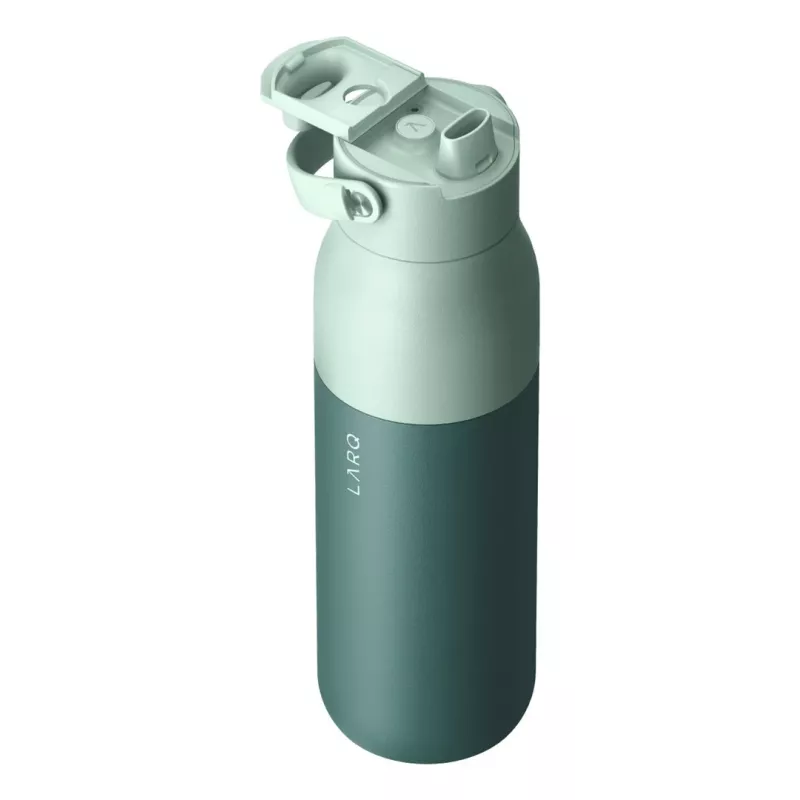 LARQ PureVis 2 garrafa de água autolimpante em aço inoxidável 680 ml, tampa de rosca, bateria integrada, 20 dias de autonomia, verde
