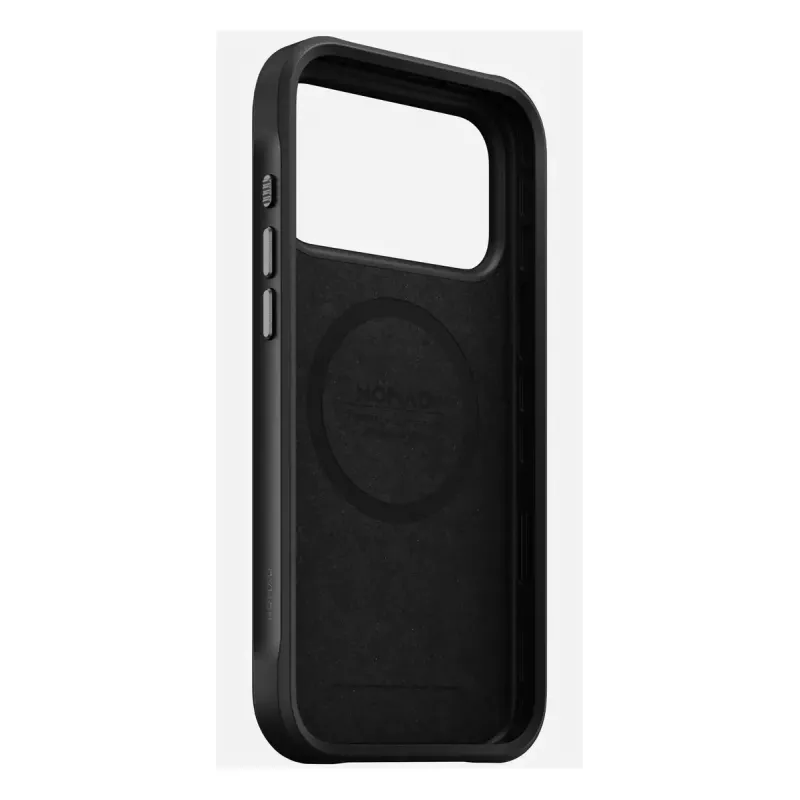 Capa para telemóvel Nomad Rugged Leather Case para iPhone 17 Pro Max, capa, pele + TPU + PC, compatível com ecrã de 17,5 cm (6,9 polegadas), preto