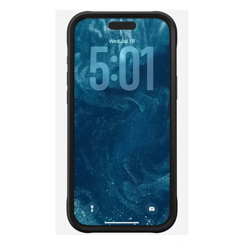 Capa para telemóvel Nomad Rugged Leather Case para iPhone 17 Pro Max, capa, pele + TPU + PC, compatível com ecrã de 17,5 cm (6,9 polegadas), preto