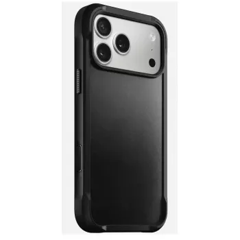 Capa para telemóvel Nomad Rugged Leather Case para iPhone 17 Pro Max, capa, pele + TPU + PC, compatível com ecrã de 17,5 cm (6,9 polegadas), preto