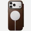 Capa para telemóvel em pele Nomad Modern Leather Folio para iPhone 17 Pro Max (6,9 polegadas) castanho, pele/alumínio, 4 compartimentos para cartões