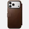 Capa para telemóvel em pele Nomad Modern Leather Folio para iPhone 17 Pro Max (6,9 polegadas) castanho, pele/alumínio, 4 compartimentos para cartões