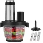 Robot de cozinha Concept RM3300 com taça de vidro de 2 L, preto, caixa em aço inoxidável, 220–240 V