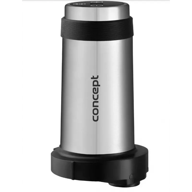 Robot de cozinha Concept RM3300 com taça de vidro de 2 L, preto, caixa em aço inoxidável, 220–240 V