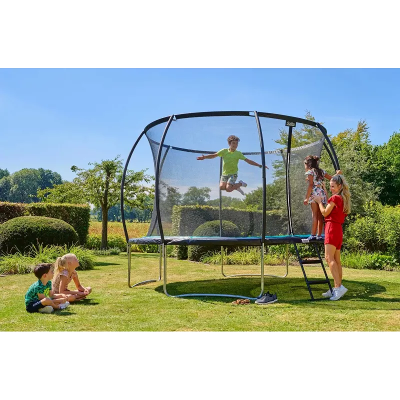 Trampolim exterior Salta Cosmos 427 cm — modelo 5263A, preto, redondo com rede de segurança