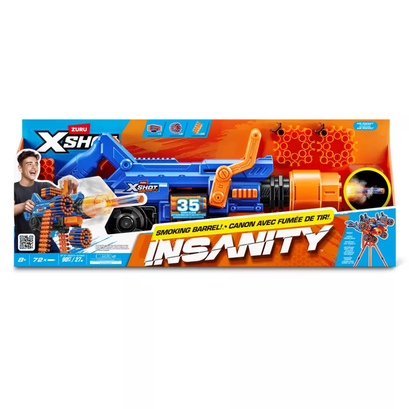 ZURU XSHOT Insanity Smoking Barrel blaster, blaster de brinquedo, 8 ano(s)