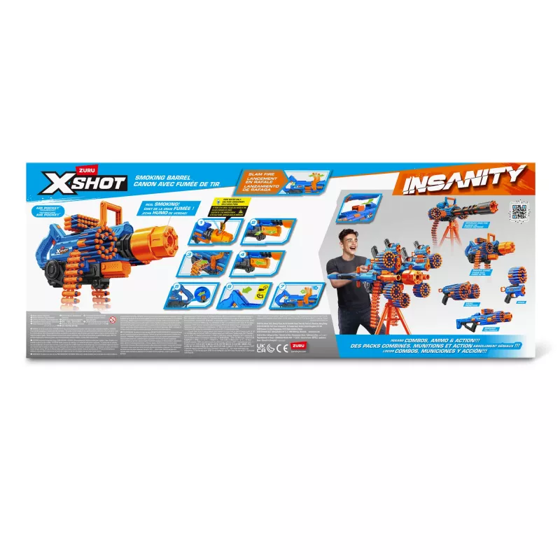 ZURU XSHOT Insanity Smoking Barrel blaster, blaster de brinquedo, 8 ano(s)