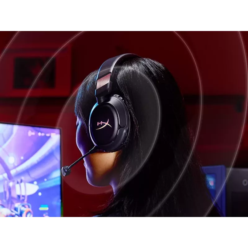 Headset gaming sem fios HyperX Cloud Flight 2 — circum-aural, preto