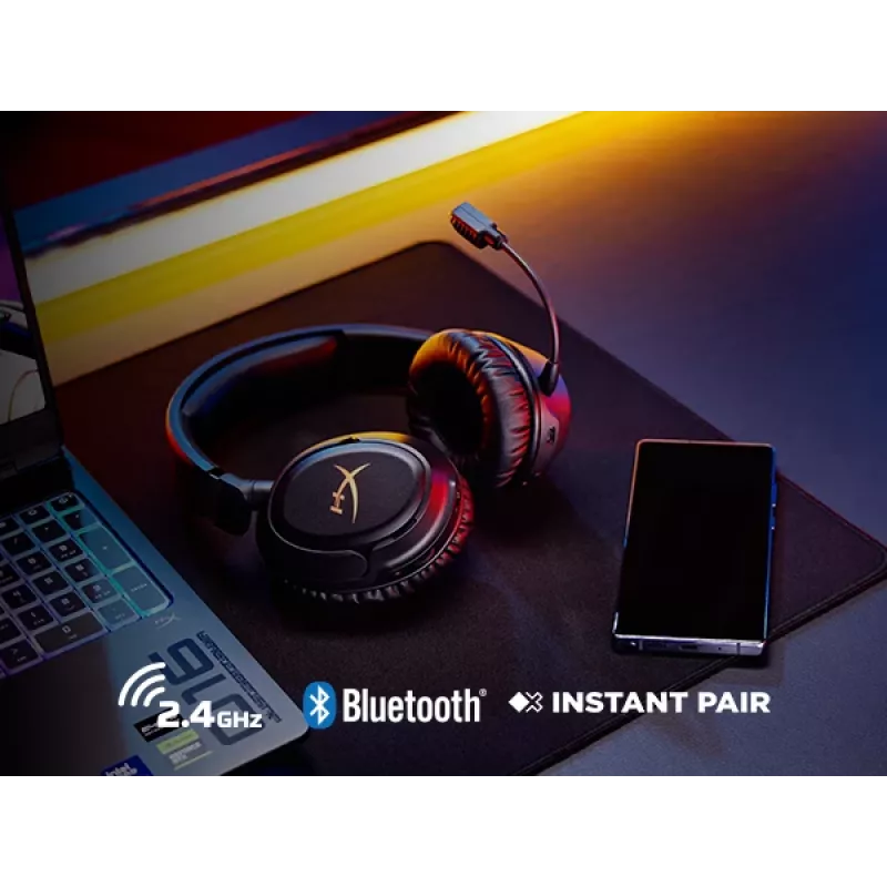 Headset gaming sem fios HyperX Cloud Flight 2 — circum-aural, preto
