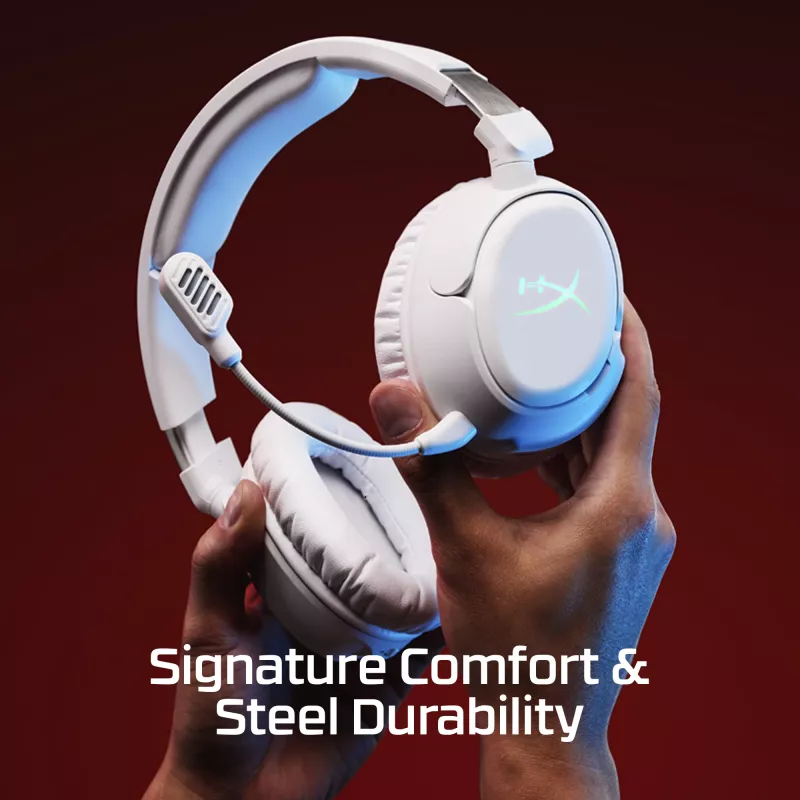 Headset gaming sem fios KINGSTON HyperX Cloud Flight 2 com USB-C e Bluetooth, branco