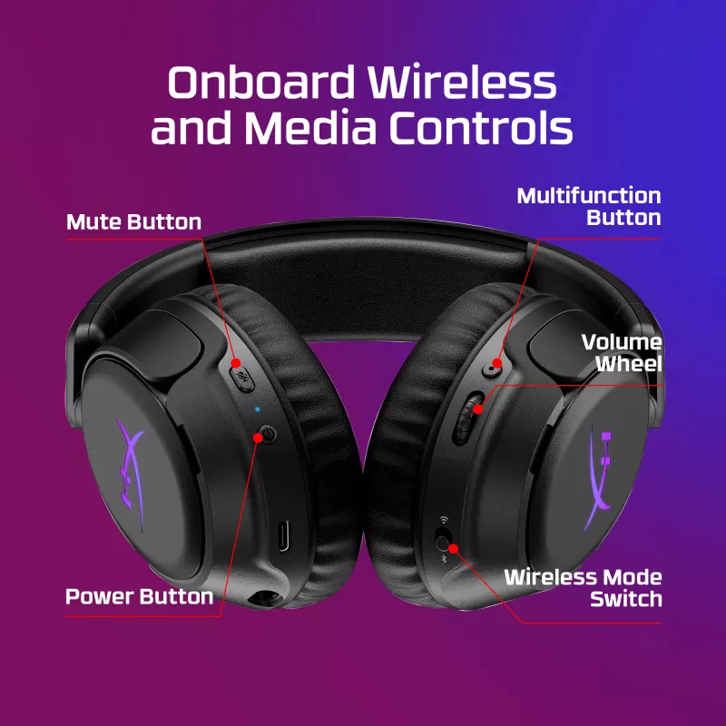 Headset gaming sem fios KINGSTON HyperX Cloud Flight 2 com USB-C e Bluetooth, branco