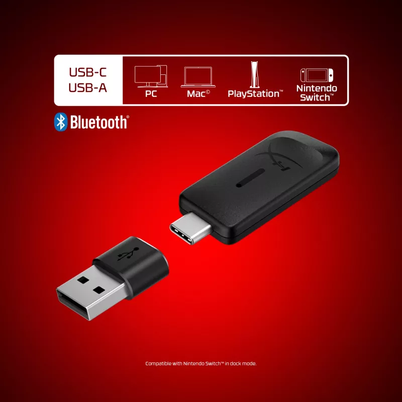 Headset gaming sem fios KINGSTON HyperX Cloud Flight 2 com USB-C e Bluetooth, branco