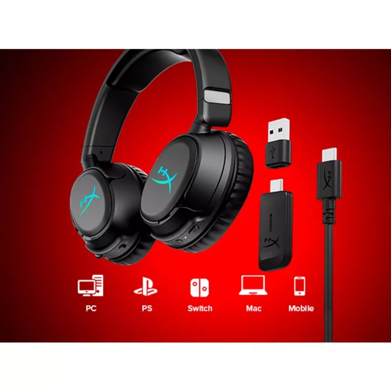 Headset gaming sem fios KINGSTON HyperX Cloud Flight 2 com USB-C e Bluetooth, branco