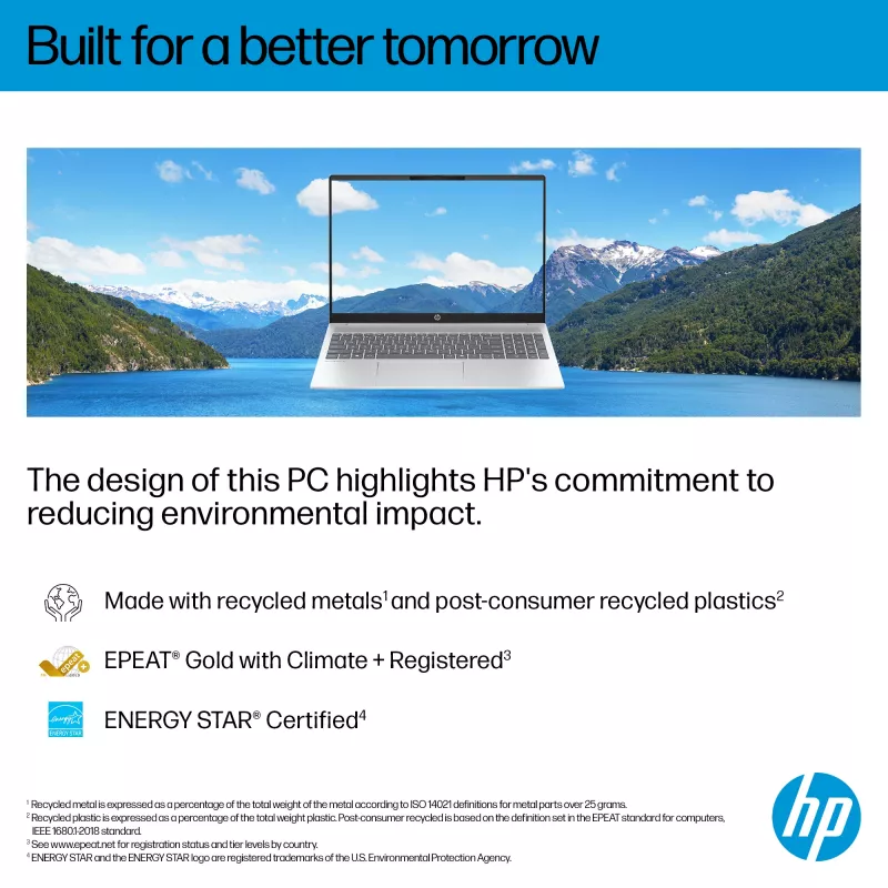 HP OmniBook 5 16-bc1004na AMD Ryzen™ 5 8540U portátil 40,6 cm (16 polegadas) 2K 16 GB LPDDR5-SDRAM 512 GB SSD Wi-Fi 6 (802.11ax) Windows 11 Home prateado