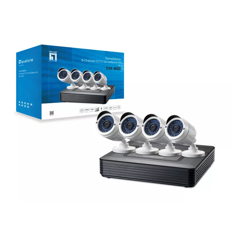 LevelOne DSK-8001 Kit de videovigilância com fios 8 canais