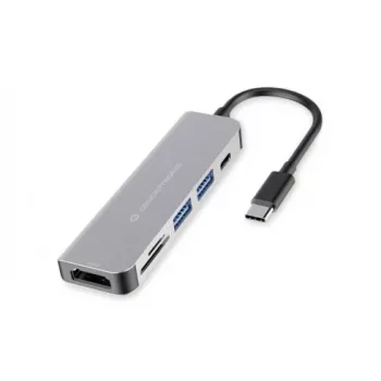 Conceptronic DONN02G Docking station/replicador de portas para portátil USB 3.2 Gen 1 (3.1 Gen 1) Type-C alumínio