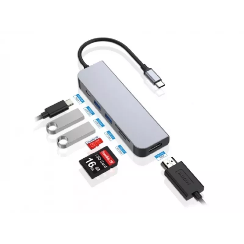 Conceptronic DONN02G Docking station/replicador de portas para portátil USB 3.2 Gen 1 (3.1 Gen 1) Type-C alumínio