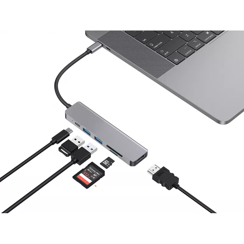 Conceptronic DONN02G Docking station/replicador de portas para portátil USB 3.2 Gen 1 (3.1 Gen 1) Type-C alumínio