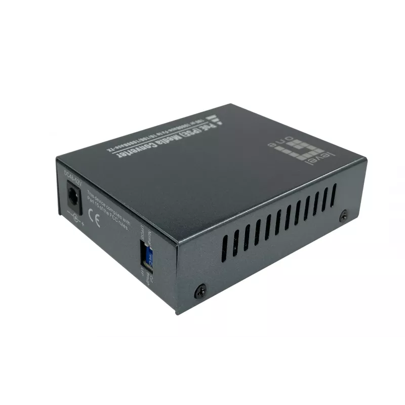 LevelOne Conversor de meios RJ45 para SC Gigabit, PoE PSE, fibra monomodo, 20km