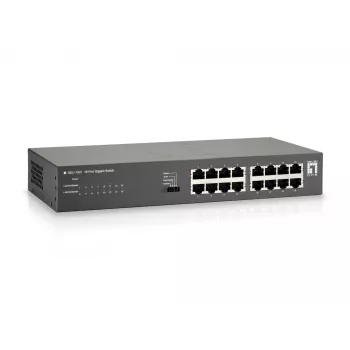 LevelOne Switch Gigabit de 16 portas, Gigabit Ethernet (10/100/1000), duplex integral, montagem em rack