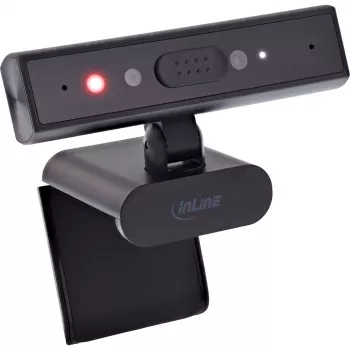 InLine 55365 Webcam 5MP com USB-C, autofoco, Windows Hello e obturador de privacidade